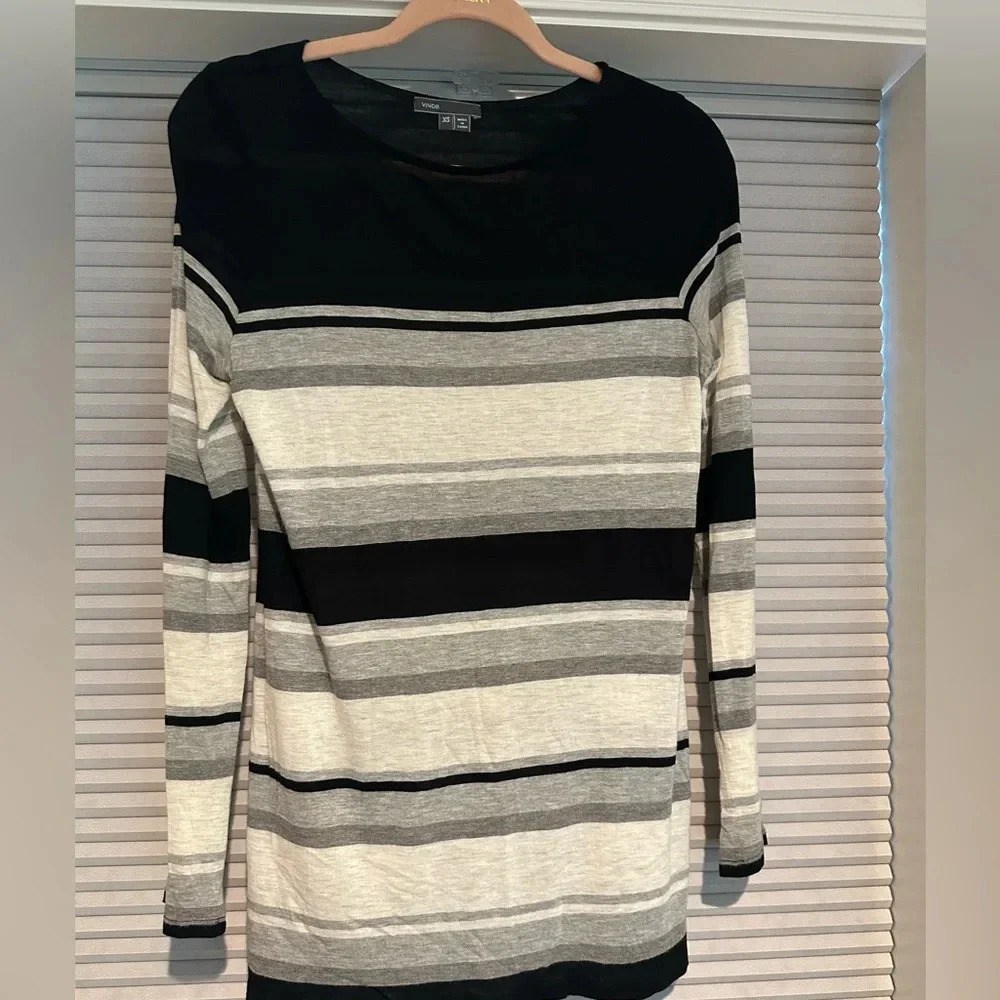 Long sleeve striped tissue tee from Vince C-8